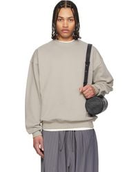 Y-3 - Taupe Brushed Terry Crew Sweatshirt - Lyst