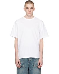 Juun.J - T-shirt blanc à logos et texte brodés - Lyst