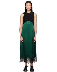 3.1 Phillip Lim - Black & Green Twisted Midi Dress - Lyst