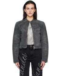 Alexander Wang - Crystal Hotfix Moto Denim Jacket - Lyst