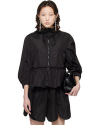 Simone Rocha - Blouson Noir À Basque Et À Volants - Lyst