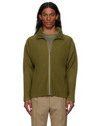 Homme Plissé Issey Miyake - Khaki Color Pleats Sweater - Lyst