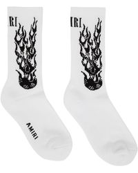 Amiri Flames Socks - White