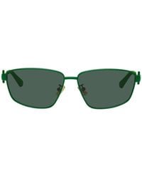Bottega Veneta - Green Rectangular Sunglasses - Lyst