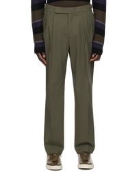 Paul Smith - Green Pleated Trousers - Lyst
