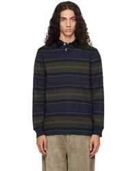 Barbour - Khaki Frith Striped Rugby Polo - Lyst