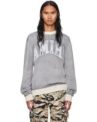 Amiri - Pull Rétro Gris En Cachemire À Appliqués À Logo - Lyst