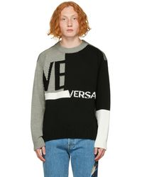 Versace - Black Intarsia Sweater - Lyst