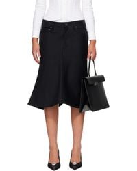 Balenciaga - Flared Denim Midi Skirt - Lyst