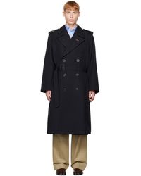 Maison Margiela - Navy Double-breasted Trench Coat - Lyst