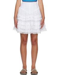 Ganni - Broderie Anglaise Miniskirt - Lyst