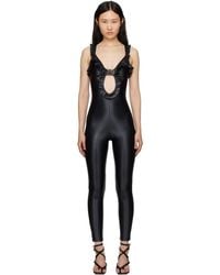 Versace - Black V-emblem Jumpsuit - Lyst