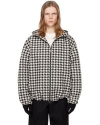 Burberry - Black & White Houndstooth Jacket - Lyst