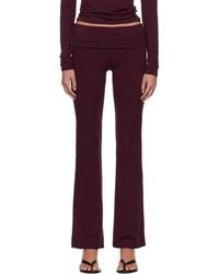 Skims - Burgundy Cotton Jersey Foldover Lounge Pants - Lyst
