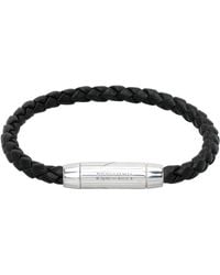 Bottega Veneta - Black Braid Leather Bracelet - Lyst