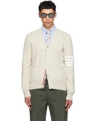 Thom Browne - Cotton Crepe 4-Bar Milano Stitch Cardigan - Lyst