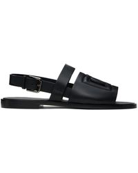 Dolce & Gabbana - Dolce&gabbana Black Calfskin Sandals - Lyst
