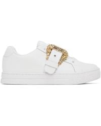Versace - Logo-buckle Leather Sneakers - Lyst