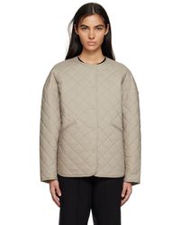 TOTEME - Toteme Khaki Quilted Jacket - Lyst