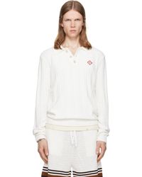 CASABLANCA - Off- Boucle Long Sleeve Polo - Lyst