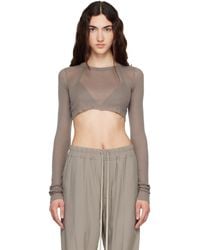 Rick Owens - Taupe Tower Ls Crop T-Shirt - Lyst