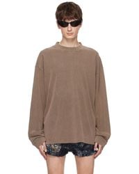 Acne Studios - Brown Patch Long Sleeve T-shirt - Lyst