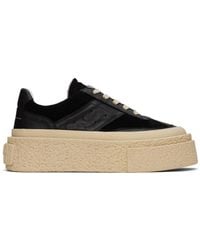 MM6 by Maison Martin Margiela - Leather And Suede Platform Sneakers - Lyst