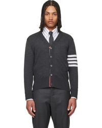 Thom Browne - Merino Wool 4-Bar Classic Cardigan - Lyst