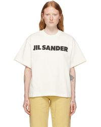 Jil Sander - Off-white Cotton T-shirt - Lyst