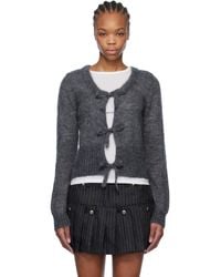 Ganni - Light Mohair Tie String Cardigan - Lyst
