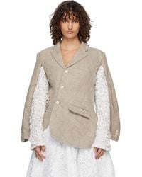 Comme des Garçons - Linen Super Heavy Canvas & Cotton Lace Blazer - Lyst
