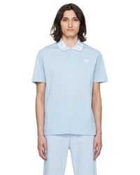 Versace - ブルー グレカ カラー ポロシャツ - Lyst
