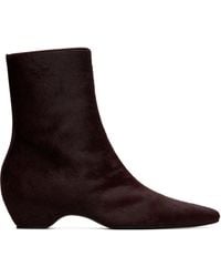 KHAITE - Burgundy Sybil Ankle Boots - Lyst