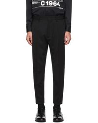 DSquared² Black Wool Tropical Techno Trousers
