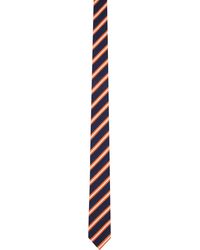 Thom Browne - Thom e cravate bleu marine et à rayures - Lyst
