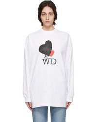 we11done Heart Patch Long Sleeve T-shirt - White