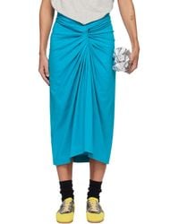 Dries Van Noten - Knotted Jersey Midi Skirt - Lyst