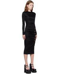 Versace X Dua Lipa Printed Midi Dress in Black | Lyst