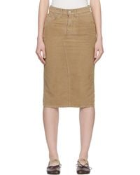 MM6 by Maison Margiela - Coated Denim Midi Skirt - Lyst