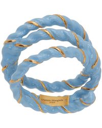 Maison Margiela - Gold & Blue Twisted Wire Ring - Lyst
