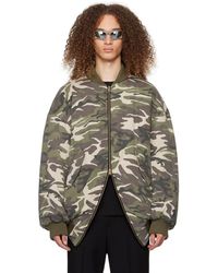 we11done - Khaki Camo Bomber Jacket - Lyst