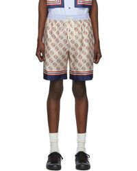 Gucci Off-white Silk GG Shorts