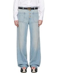 Valentino - Straight-Leg Creased Jeans - Lyst
