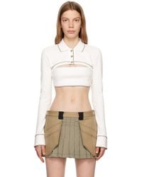 Dion Lee - Off-white Shrunken Snap Polo - Lyst