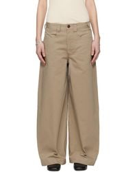 Meta Campania Collective - Taupe Egon Wide-Leg Washed Midweight Cotton Trousers - Lyst