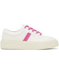 Ganni - White & Pink Sporty Mix Cupsole Sneakers - Lyst