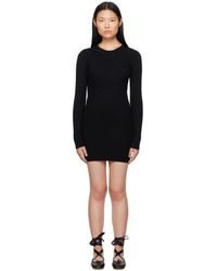 Feng Chen Wang - Robe Courte Étagée Noire - Lyst