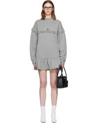 ShuShu/Tong - Raw-Edge Wave Collar Tuck Detail Sweatshirt Minidress - Lyst