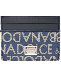 Dolce & Gabbana - ネイビー コーティング ジャカード カードケース - Lyst