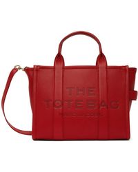 Marc Jacobs - Moyen cabas 'the tote bag' rouge en cuir - Lyst